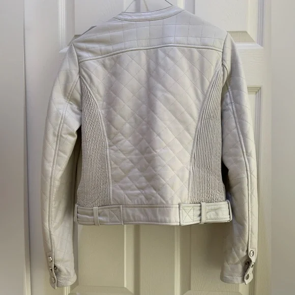Fitted White Leather Jacket in great condition - Picture 4 of 6
